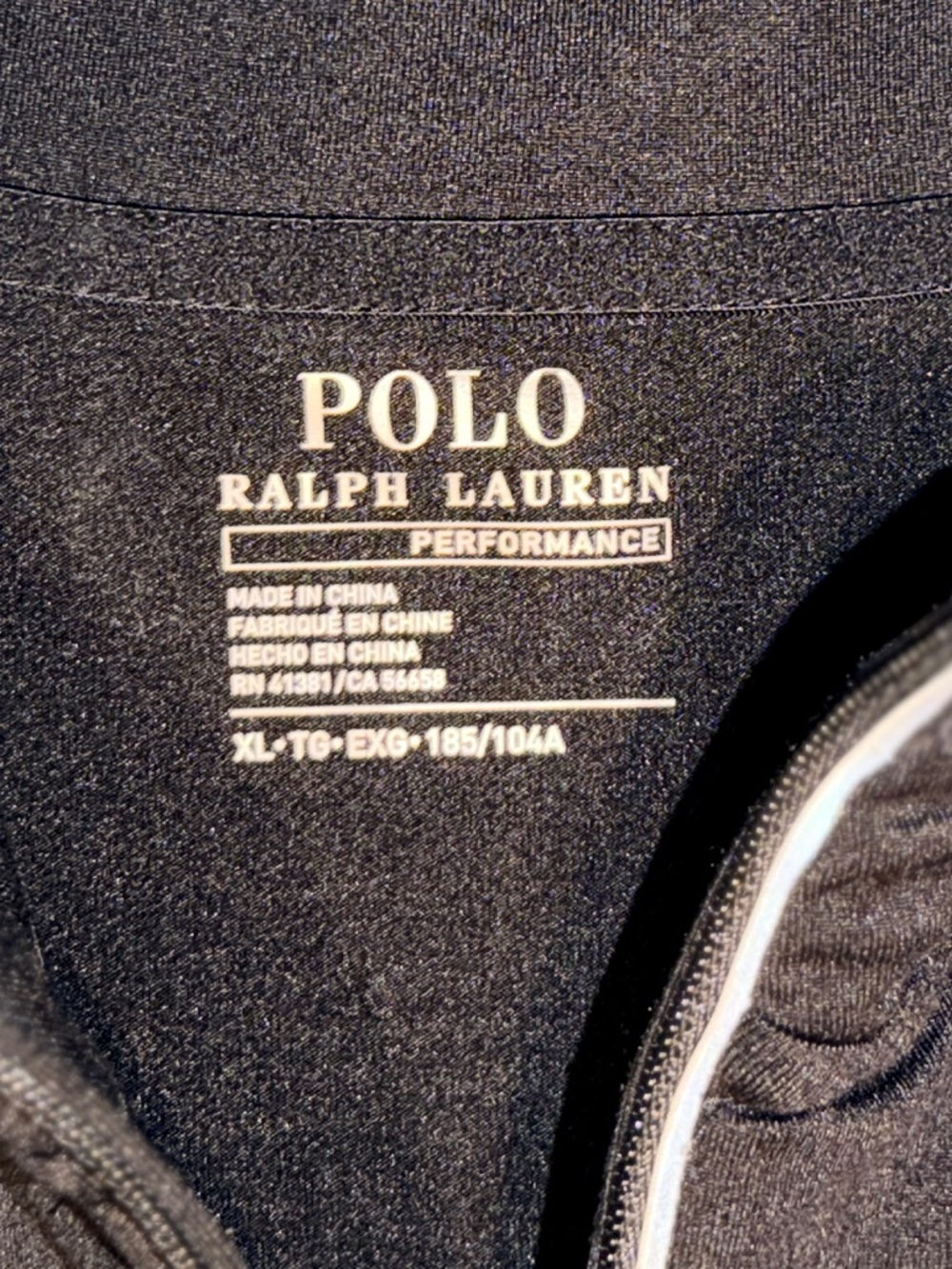 Polo Ralph Lauren Performance 1/4 Zip Pullover USA Flag Stars Sleeve Black XL - Picture 9 of 13